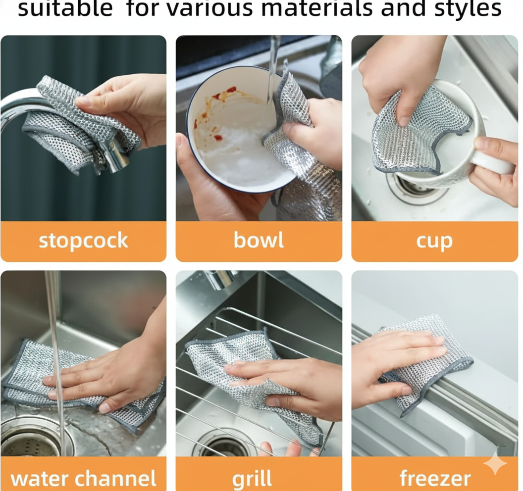 Heavy Duty Metal Mesh Scrubbing Cloths (15 Pack)